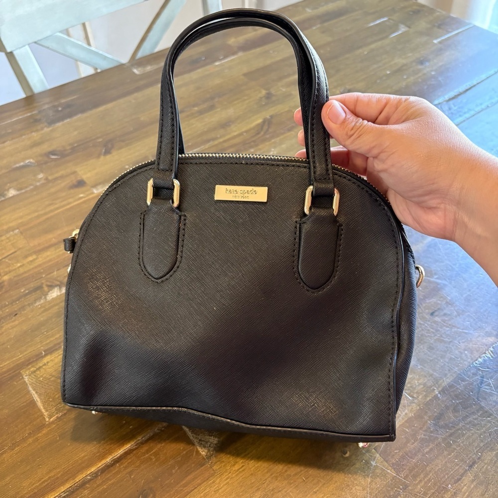 Kate Spade Black Small Handbag Domed-Flawed